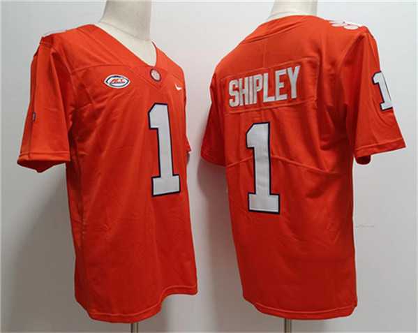 Mens Clemson Tigers #1 Will Shipley Orange Stitched Football Jersey->clemson tigers->NCAA Jersey